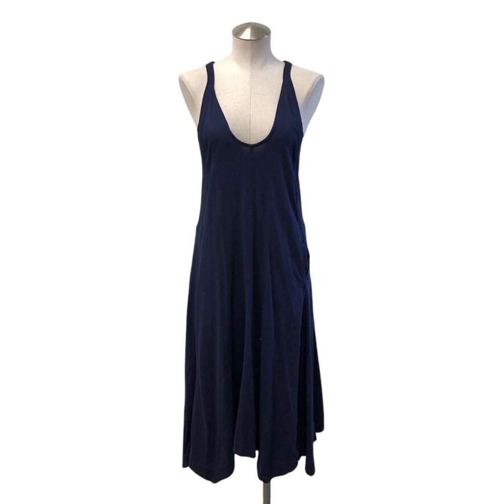 Anthropologie Dress Womens XXS Navy Blue Boho Open Back Midi Sundress Beachy
